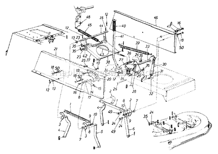 Page C Diagram and Parts List for 13AD674G401 1999 Yard Man Lawn Tractor